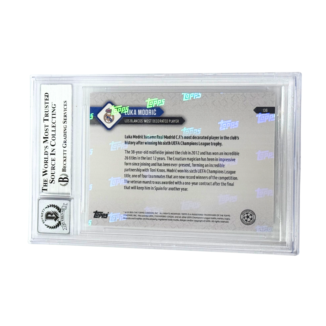 Luka Modric Signed 2024-25 Topps Now UCC Most Decorated Player – BGS 10